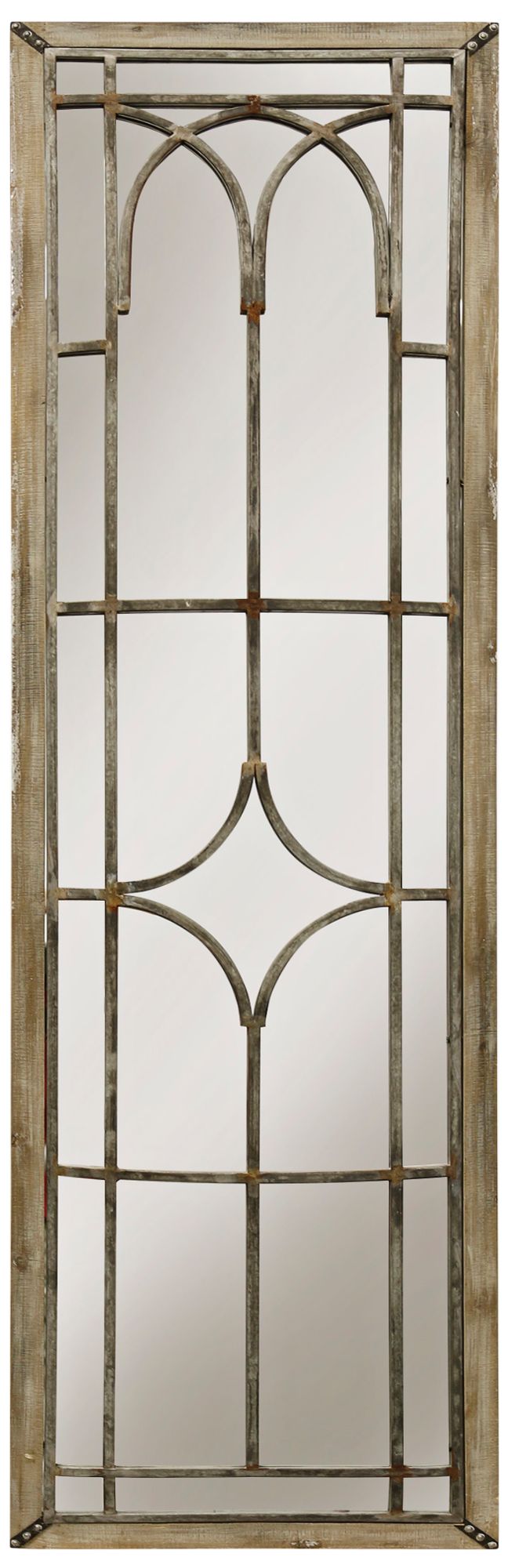 Natural Wood 20" x 70" Entry Gate Wall Mirror