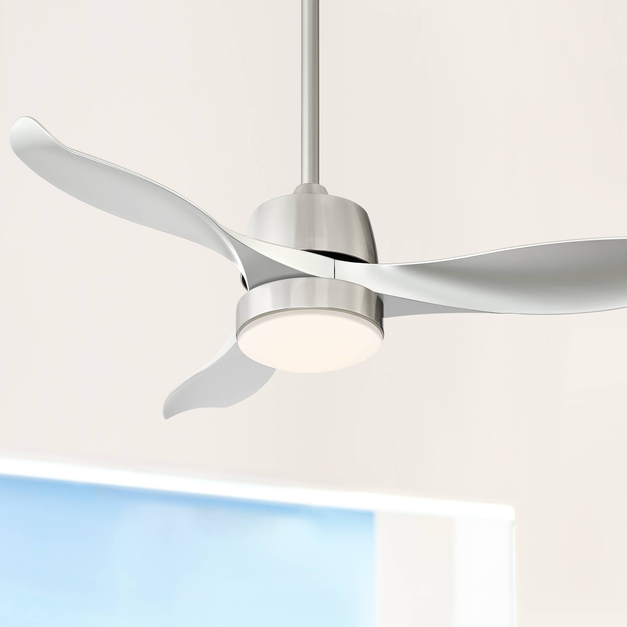 Details About 44 Modern Ceiling Fan With Light Led Remote Brushed Nickel Living Room Kitchen