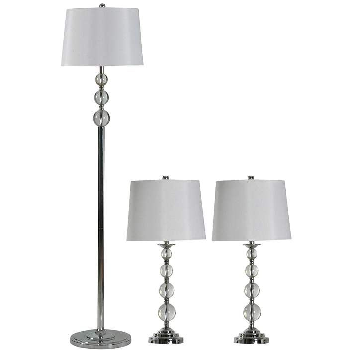 Authentic Crystal Modern Floor And, Floor And Desk Lamp Set