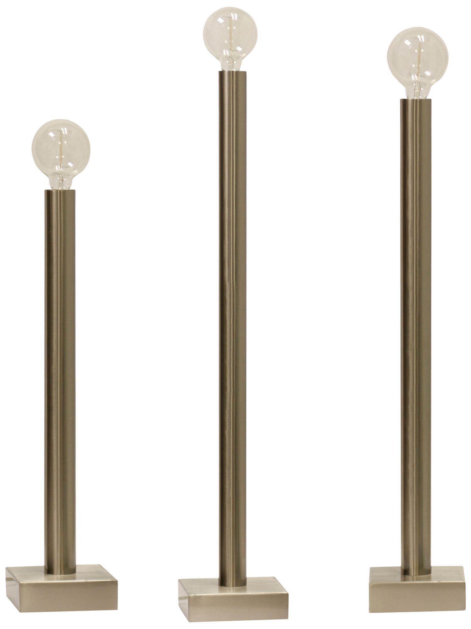 Barclay Brushed Nickel Gold Table Lamps Set of 3