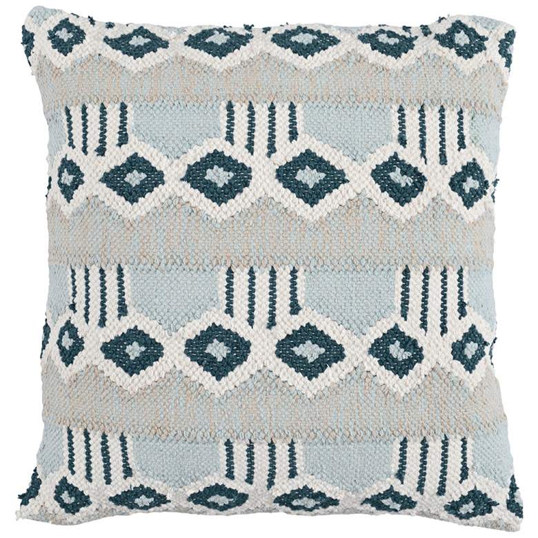Nazira Skyblue Multi-Color 22&quot; Square Decorative Pillow