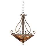 Franklin Iron Works Amber Scroll 24 3/4&quot; Wide Pendant Light