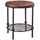 Emery 22" Wide Rustic Barnside Round End Table