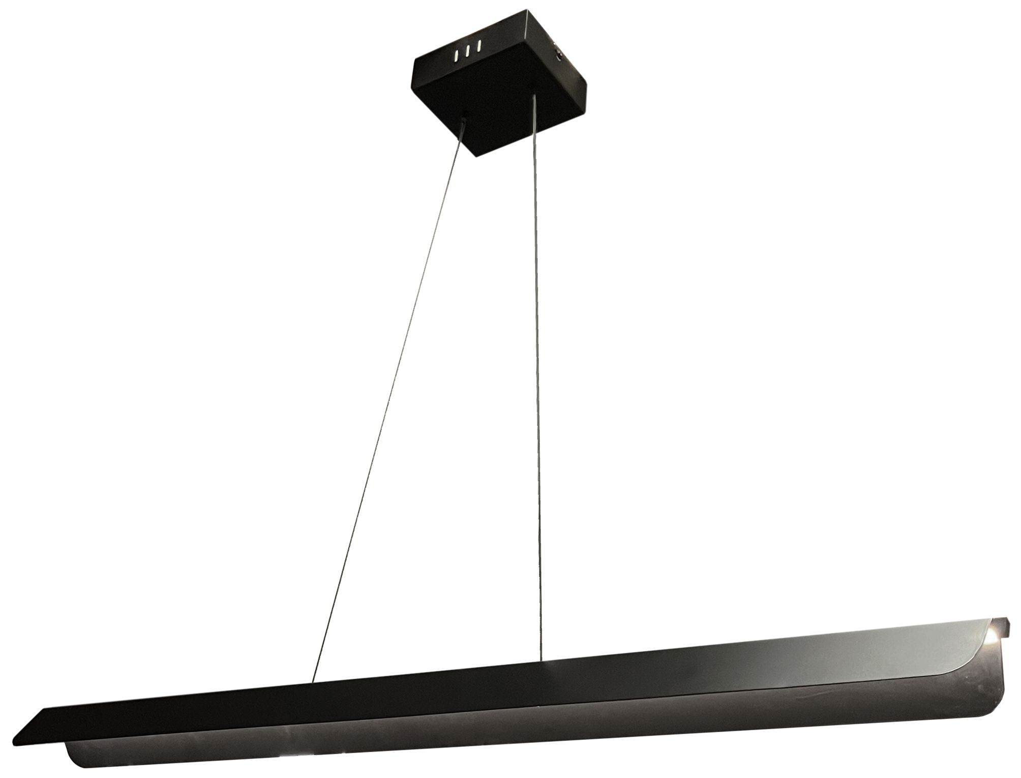 Dainolite Pamelyn 48" Wide Matte Black 30w Pendant With Metal Shade