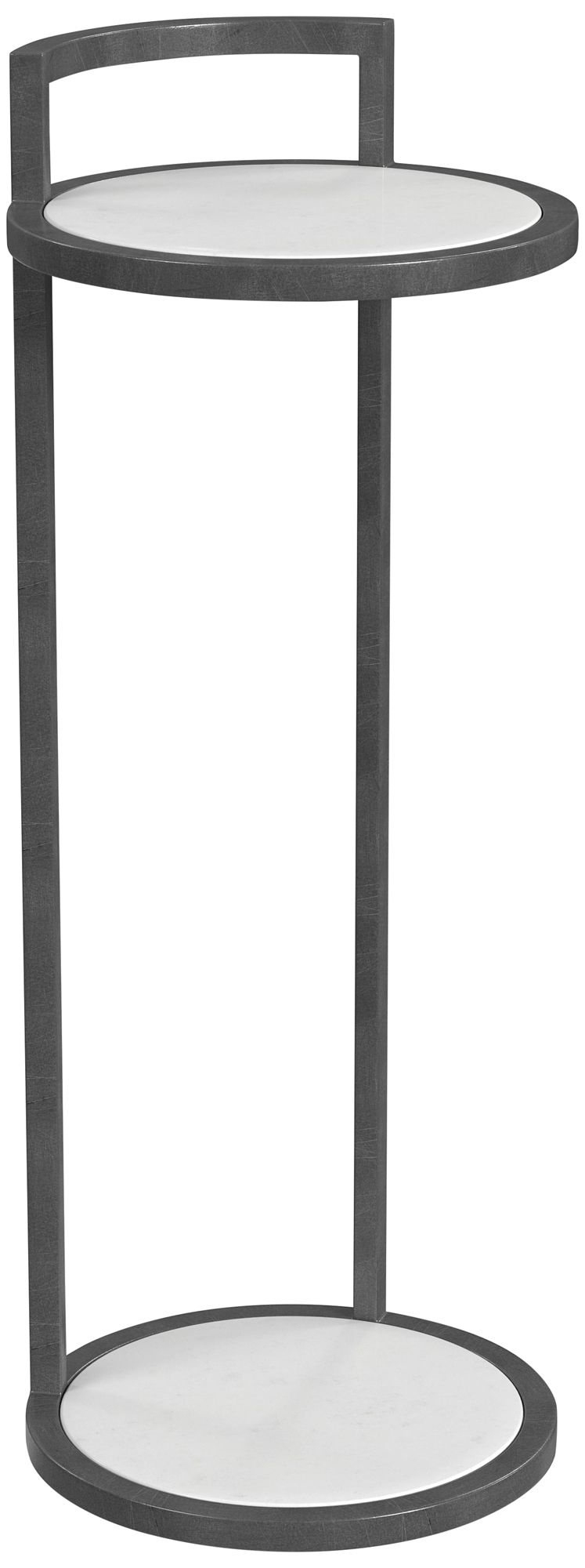 Bassett Mirror Company Surrey 10" Wide Black Steel And White Marble Scatter Table