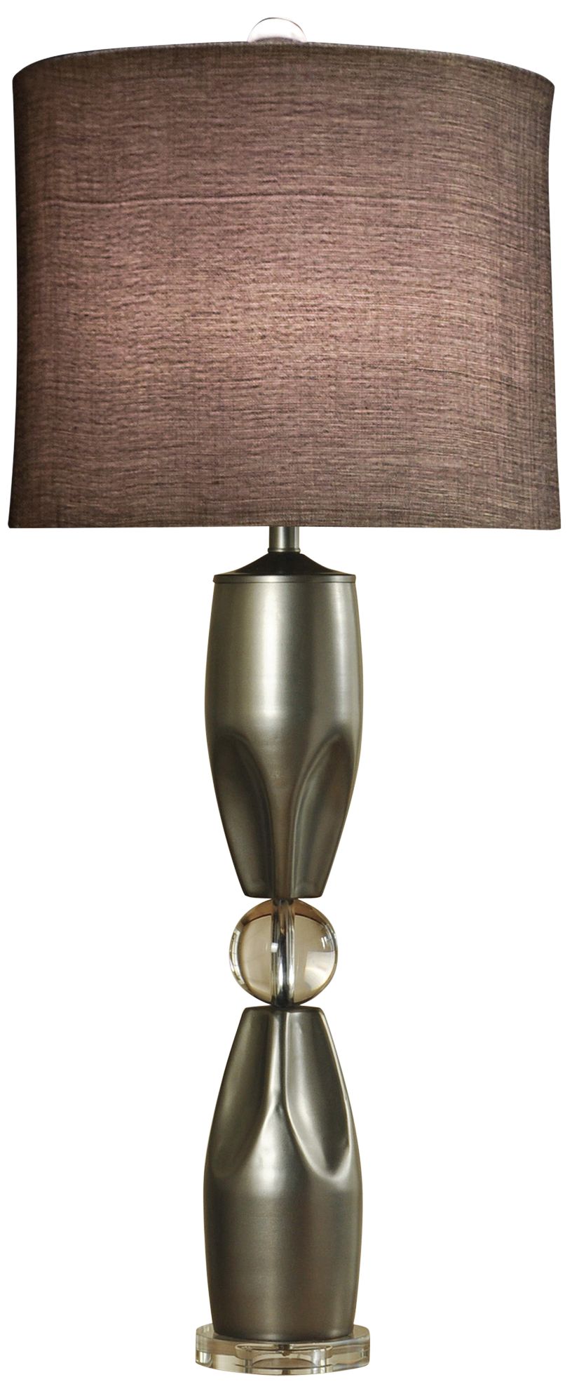 Genoa Brushed Steel Table Lamp with Crystal Ball and Base