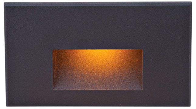 WAC LEDme 5" Wide Black Horizontal Amber LED Step Light 66A94