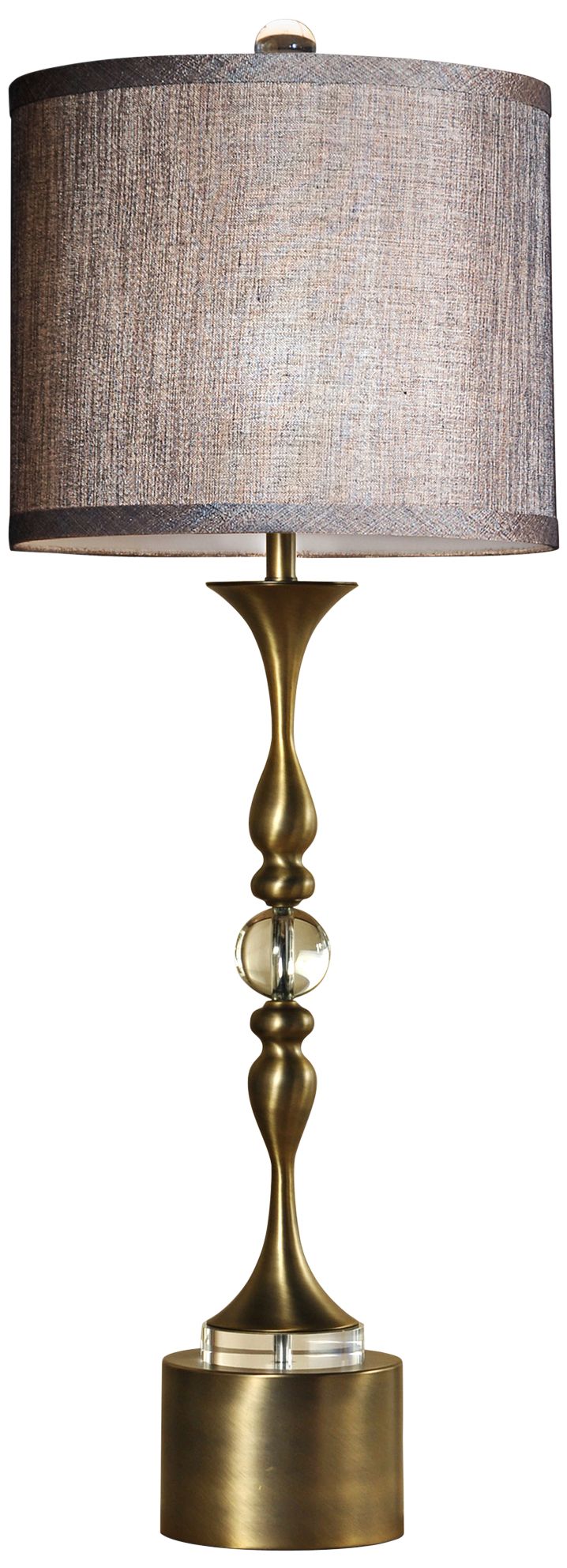 Tanga Matte Antique Brass Table Lamp with Crystal Accents