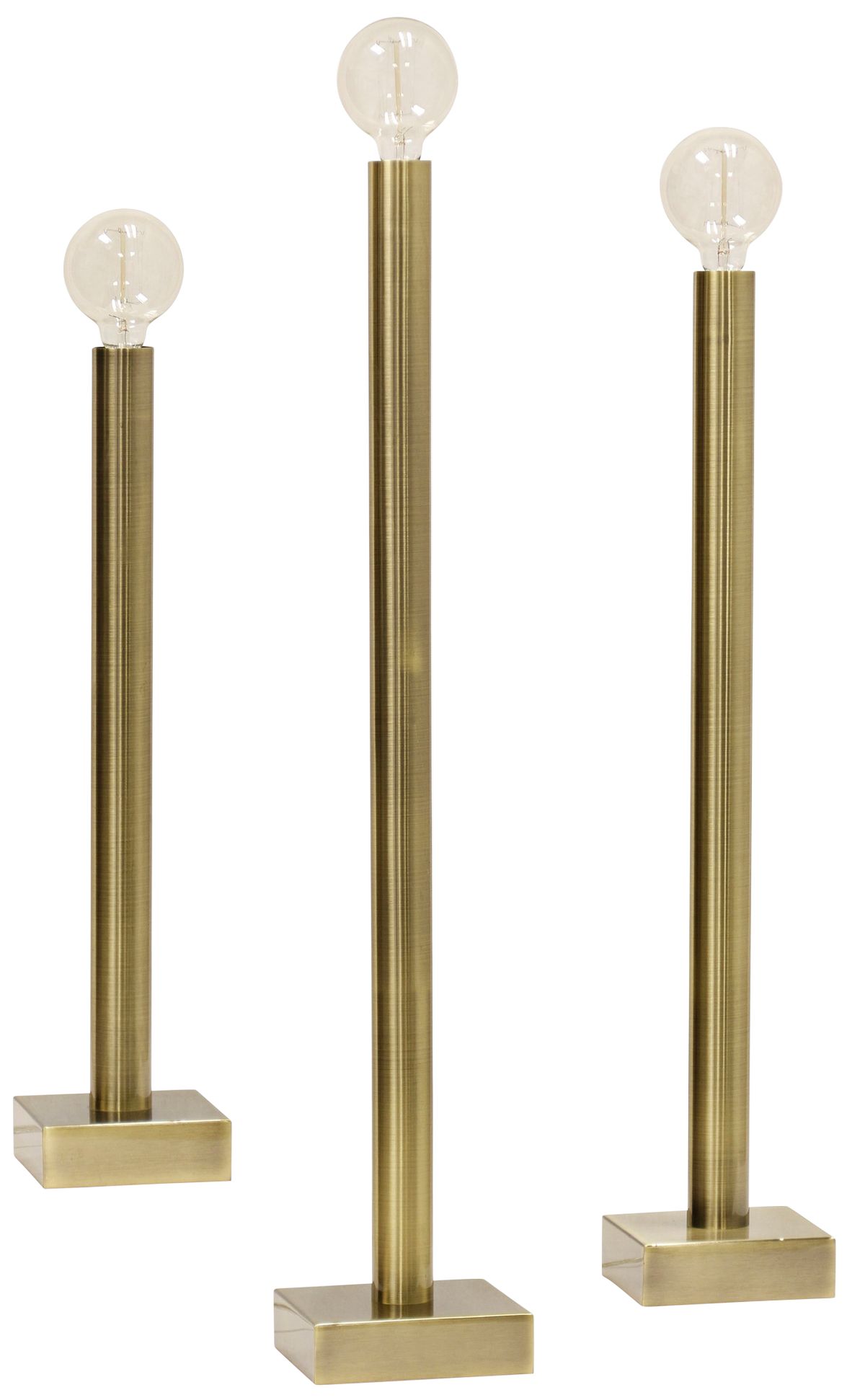 Barclay Antique Brass Finish Modern Table Lamps - Set of 3