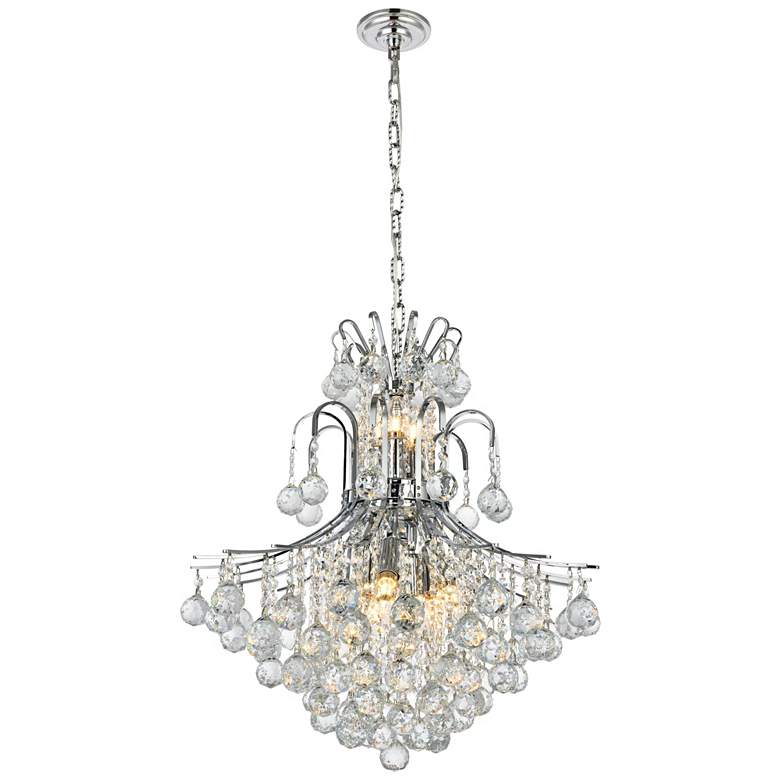 Toureg 22&quot; Wide Chrome and Clear Crystal 2-Tier Chandelier