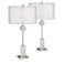 Vincent Brushed Nickel Console Table Lamps Set of 2