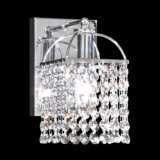 Contemporary 8&quot; High Silver and Crystal Wall Sconce