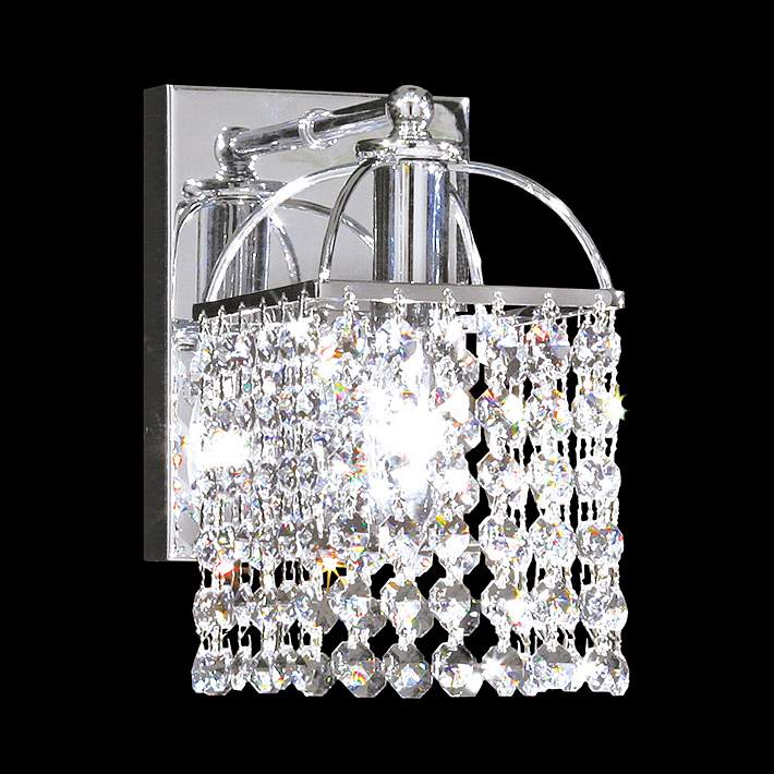 Contemporary 8 High Silver And Crystal Wall Sconce 66e58 Lamps Plus - Crystal Wall Candle Sconces