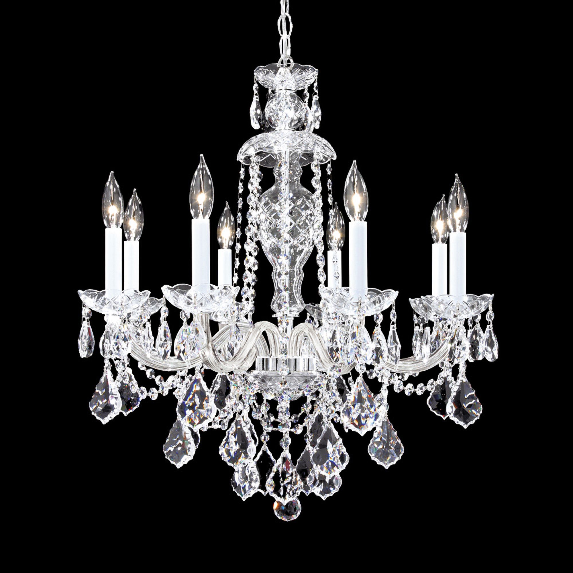 Palace Ice 25" Wide Silver 8-Light Crystal Dining Chandelier