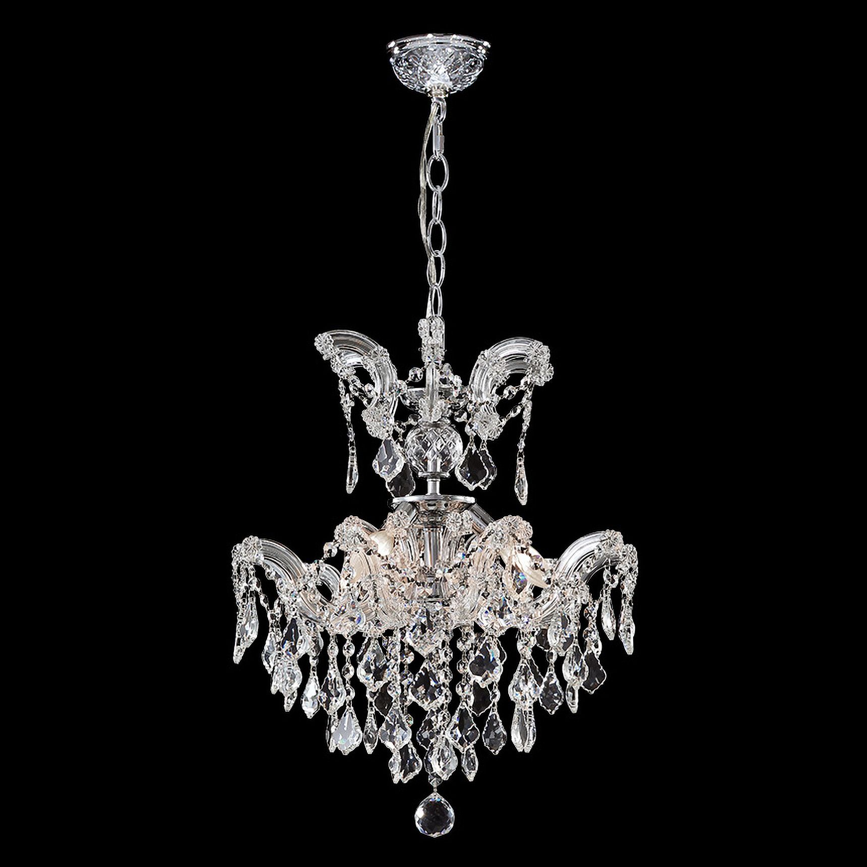 Maria Theresa 16" Wide Silver and Crystal Chandelier