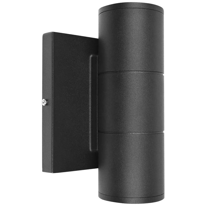 Metro 6 3/4&quot; High Matte Black Dual LED Outdoor Wall Light