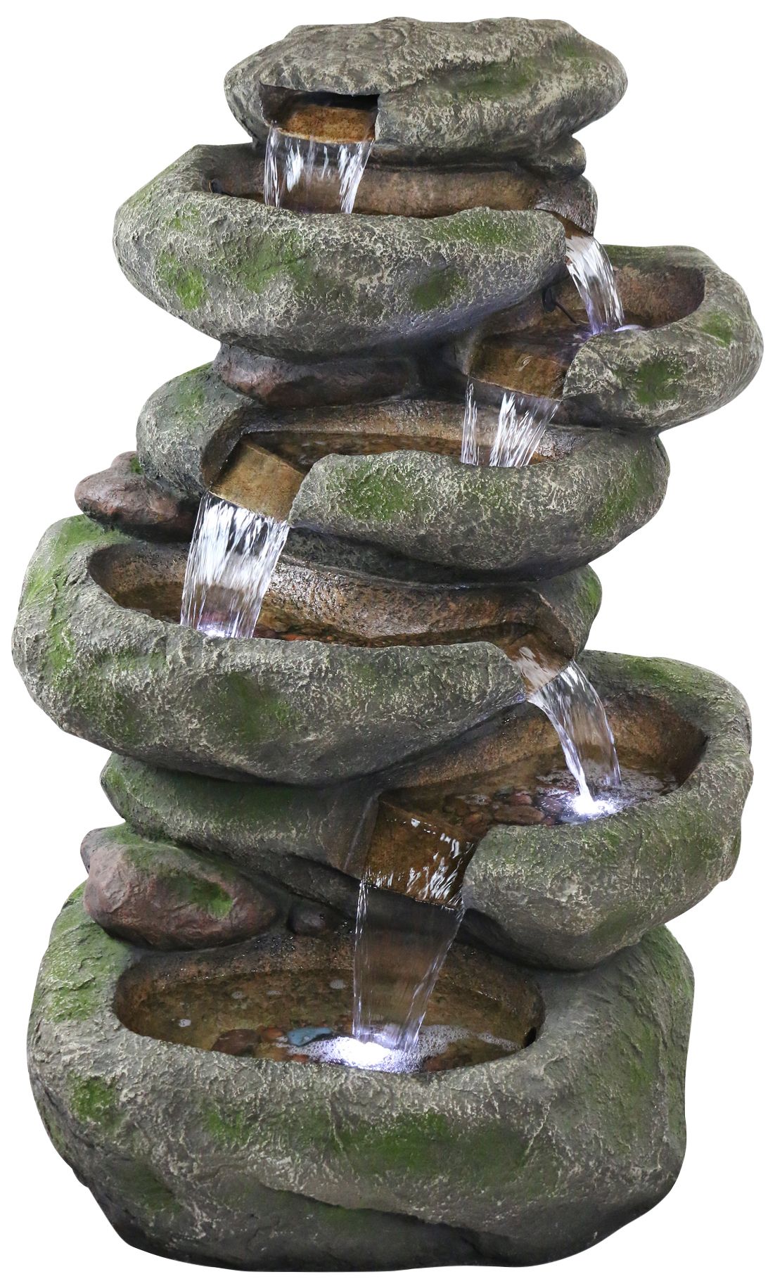 Rainforest 47" High Cascading Waterfall Fountain with ...