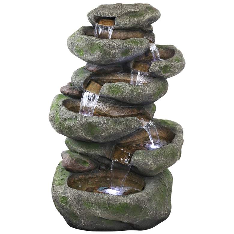 Rainforest 47" High Cascading Waterfall Fountain with ...
