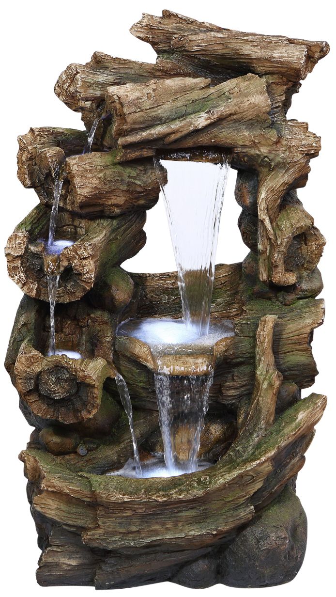 Rainforest Waterfall 39" High Outdoor LED Floor Fountain
