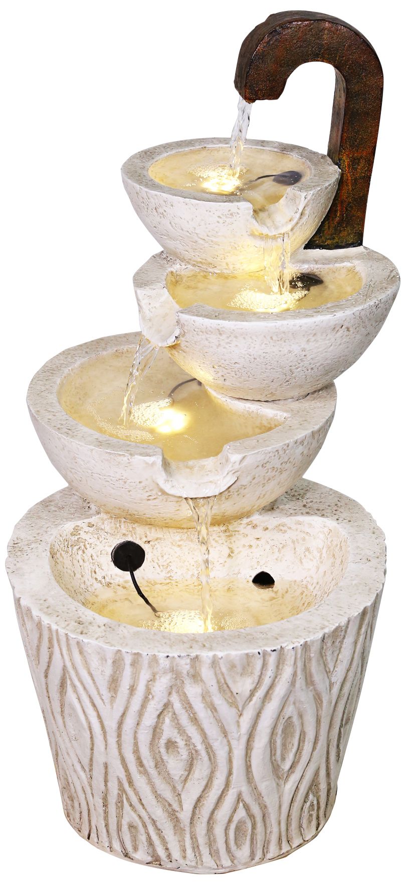 Classic Modern Ivory Faucet 24"H 4-Tier LED Outdoor Fountain