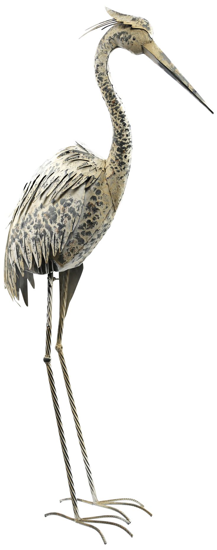 Crane 55" High Metal Outdoor Stake Statue