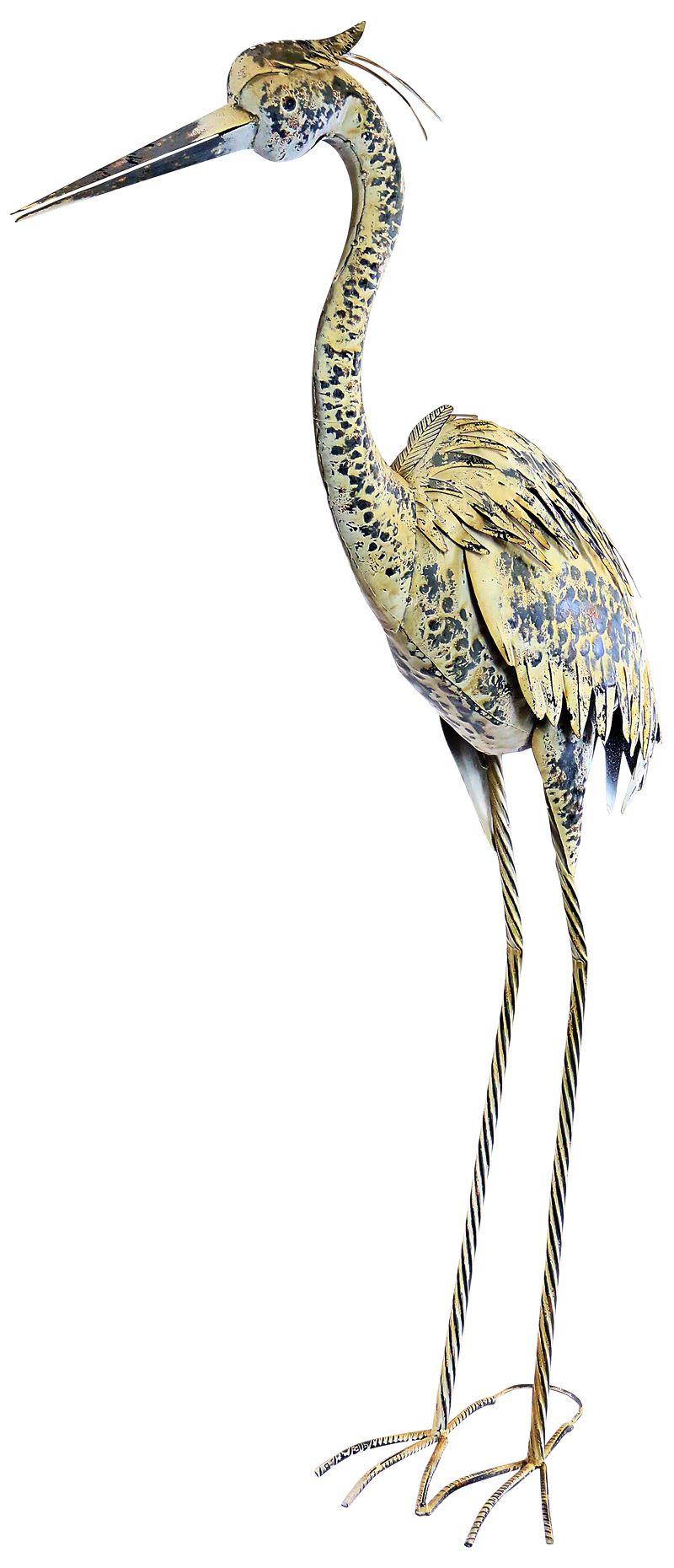 Crane 49" High Metal Outdoor Stake Statue