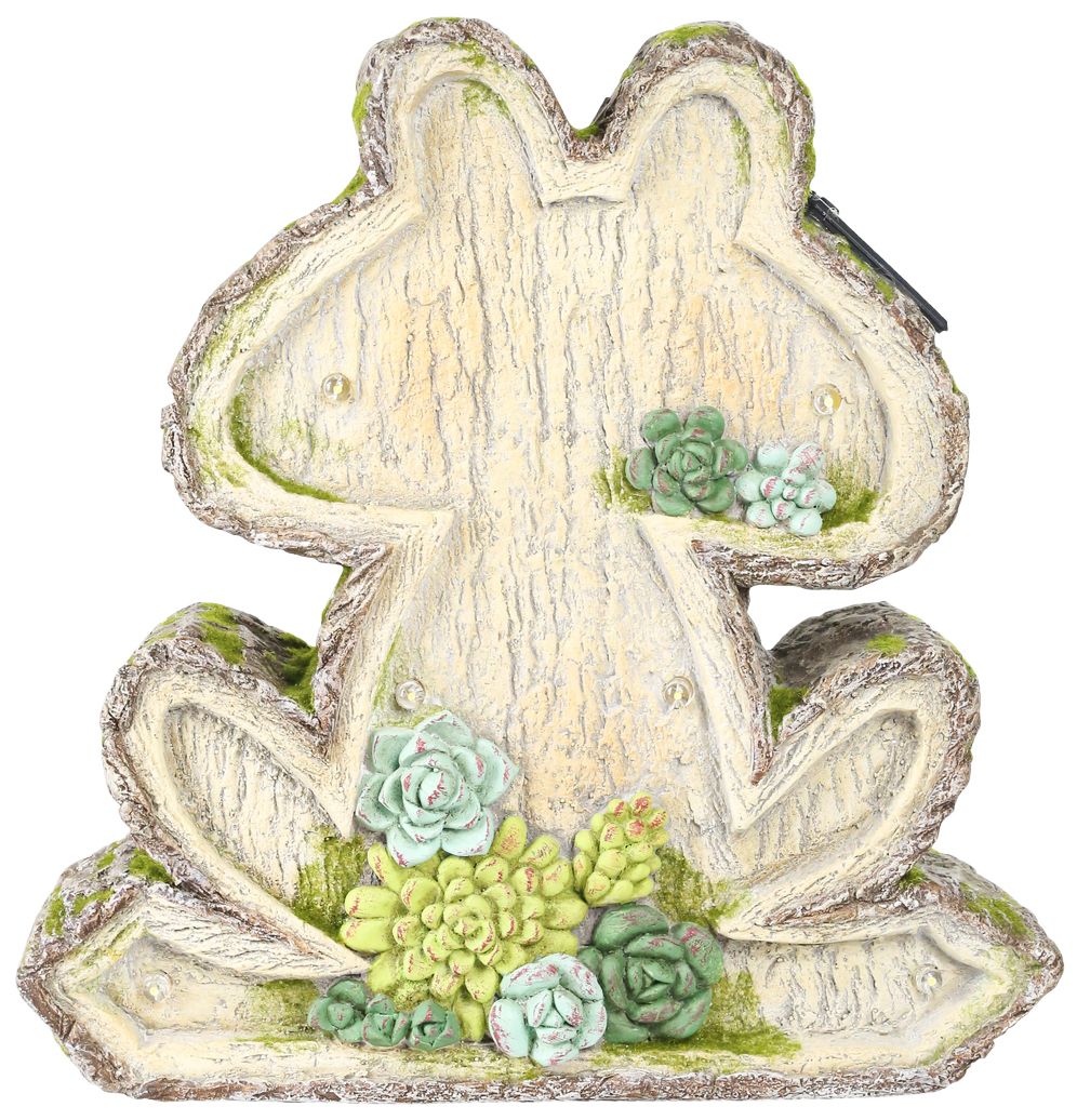 Mossy Frog 13" High Solar LED Outdoor Garden Statue