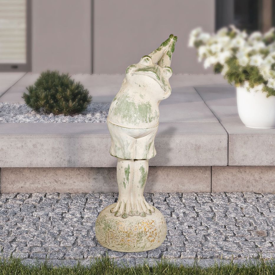 Yoga Mossy Green Frog 30" High Indoor-Outdoor Statue