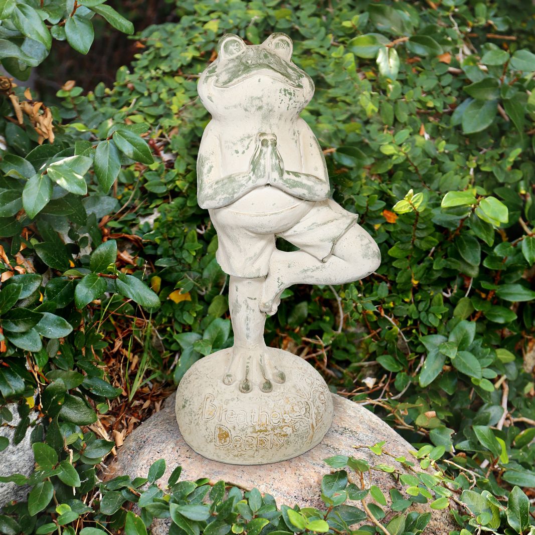 Yoga Posed Mossy Green 27" High Indoor-Outdoor Statue