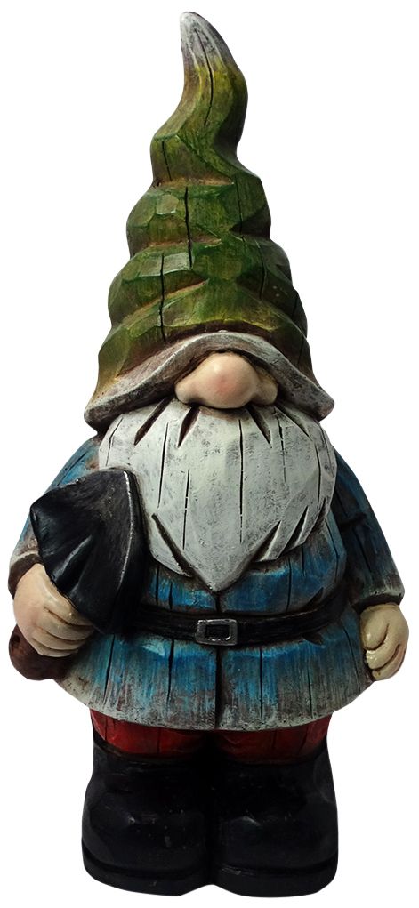 Green Hat Gnome 17" High Outdoor Garden Statue