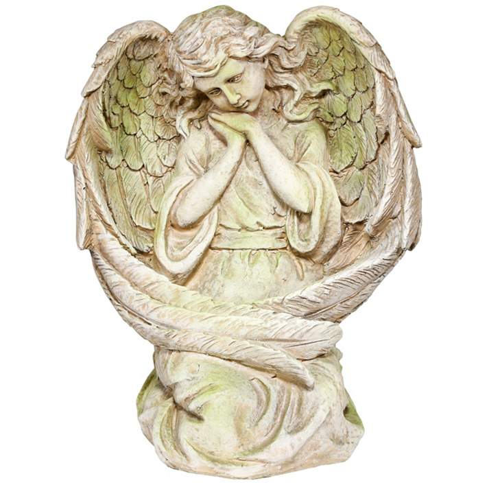 Old World Guardian Angel 19 High Mossy, Angel Outdoor Statues