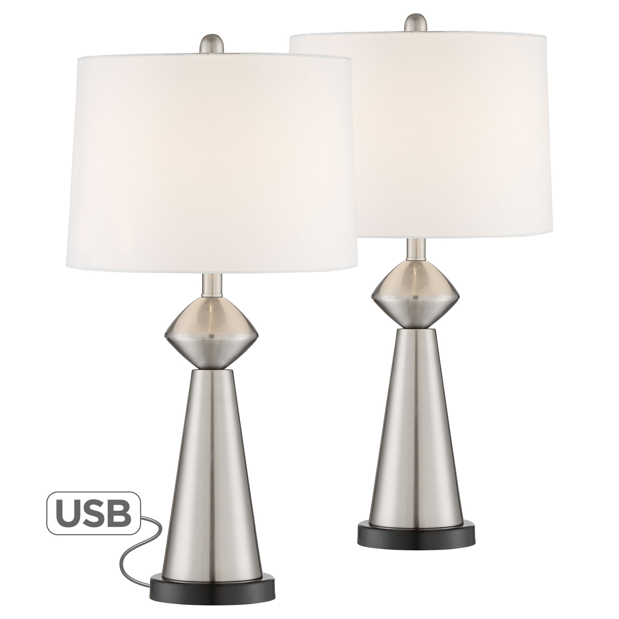 two bedside lamps