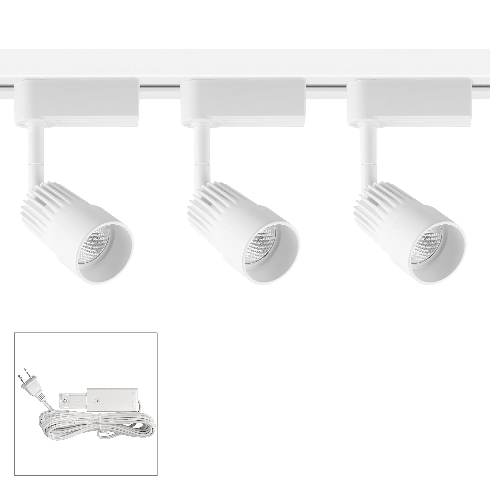 Linder 3-Light White LED Plug-In Linear Track Kit