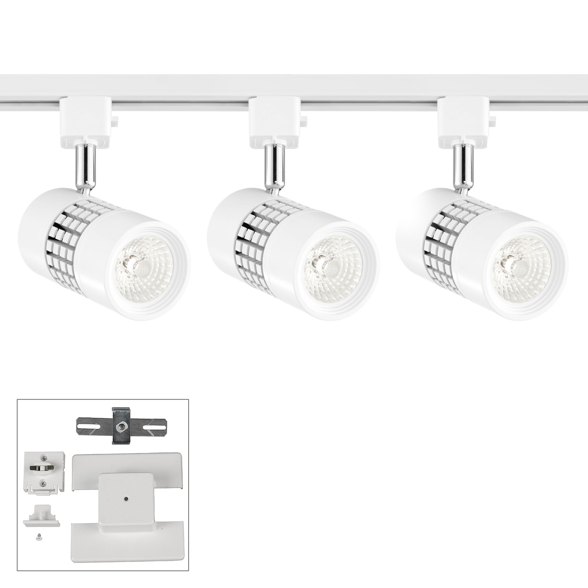 Klemm 3-Light White LED Floating Canopy Linear Track Kit