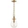 Ivy 7 1/2" Wide Aged Brass LED Mini Pendant with Clear Glass