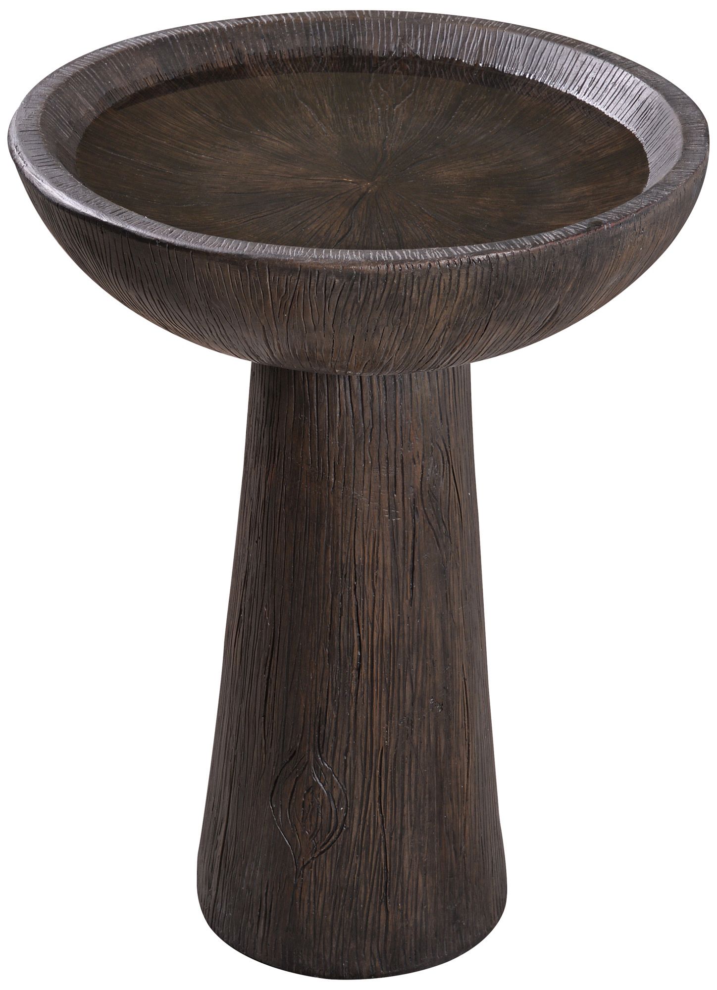 Kenroy Home Woodland 21" High Wood Grain Outdoor Bird Bath