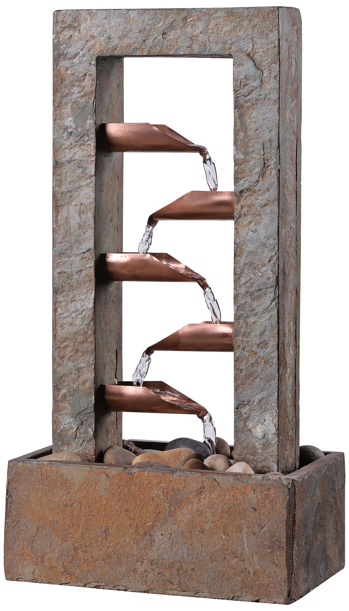 Spillway 19" High Slate and Copper Indoor Table Fountain