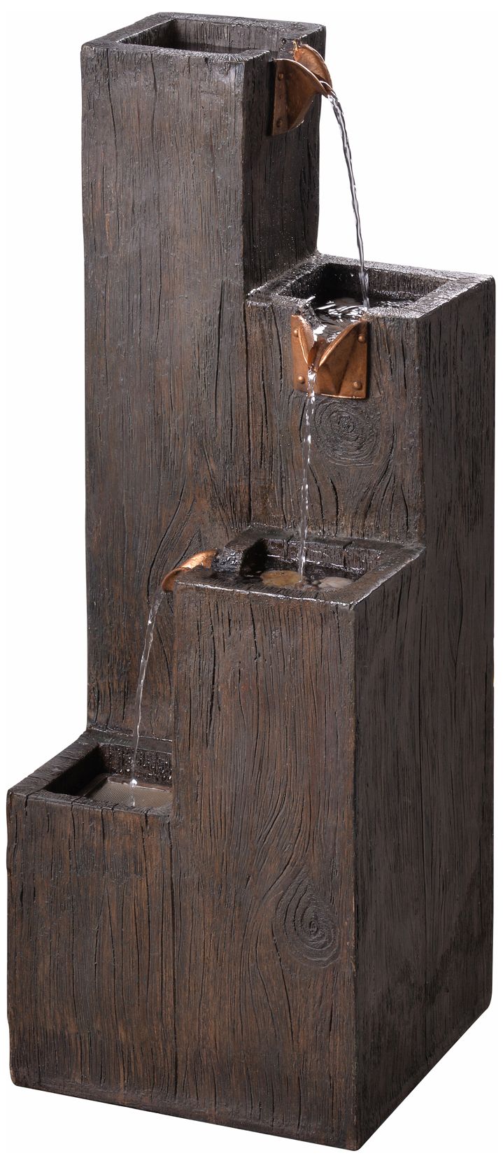 Lincoln 34" High Wood Grain Rustic Modern Fountain