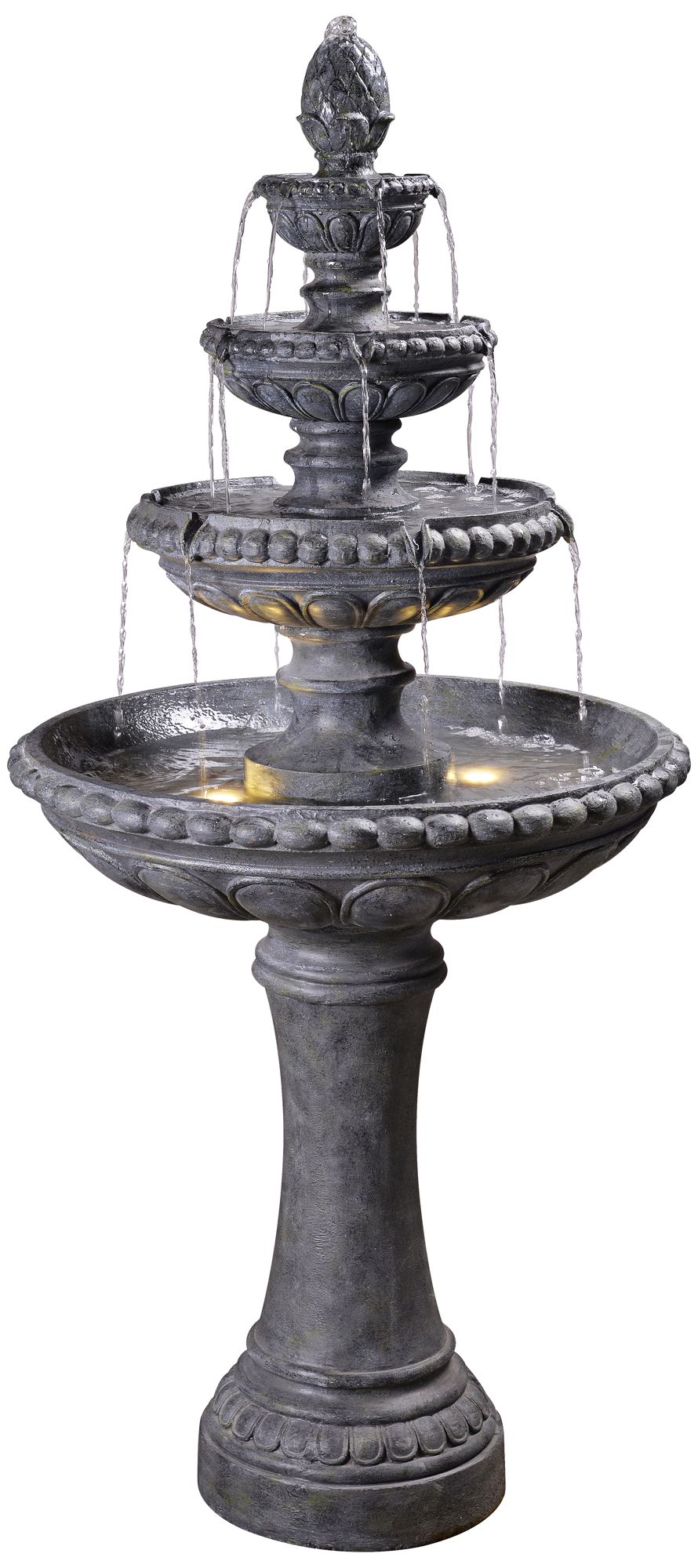 Tucson 65" High Zinc 4-Tier Outdoor LED Floor Fountain