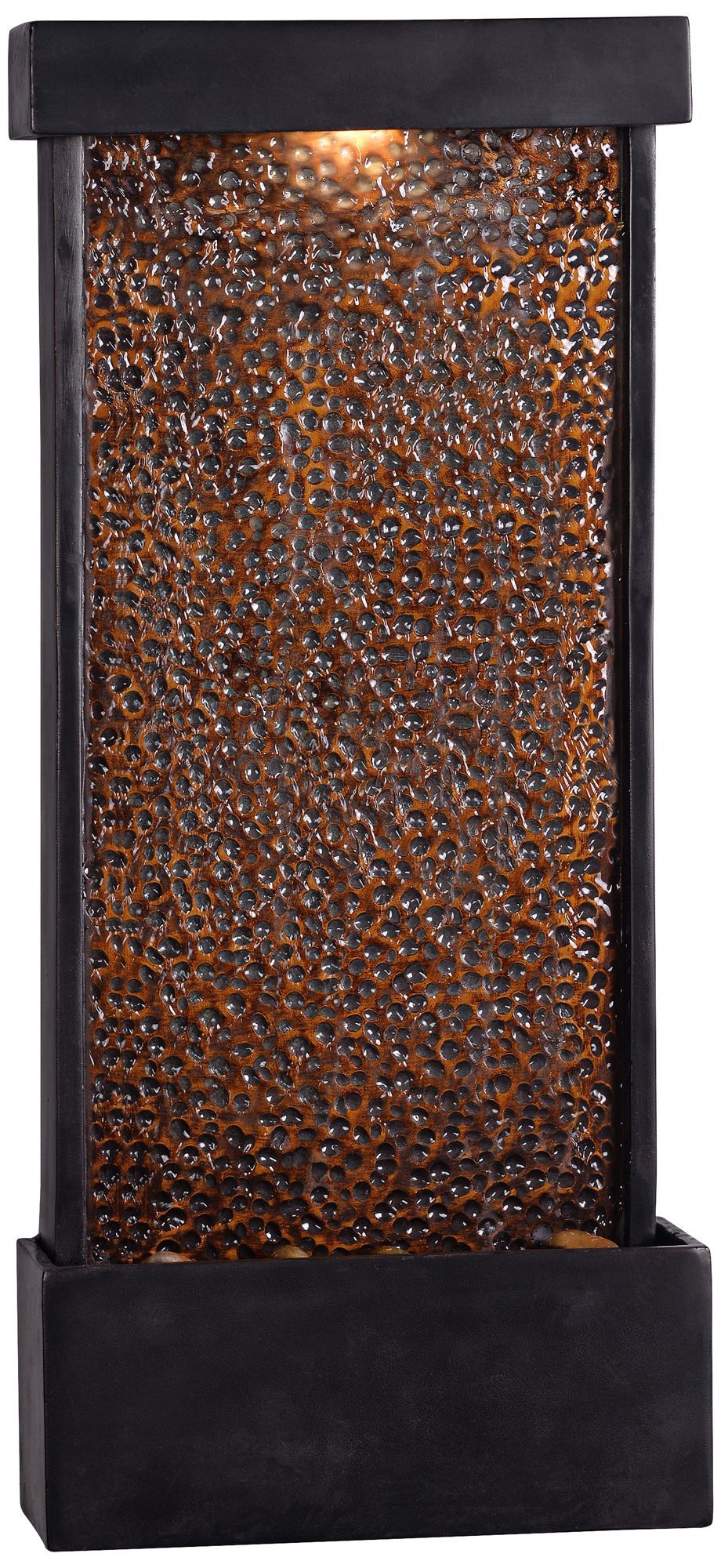 Forged Water 26"H Hammered Copper Outdoor LED Wall Fountain