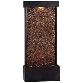 Forged Water 26&quot;H Hammered Copper Outdoor LED Wall Fountain