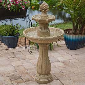 Frost 44 1/4&quot; High 3-Tier Outdoor Garden Solar Fountain