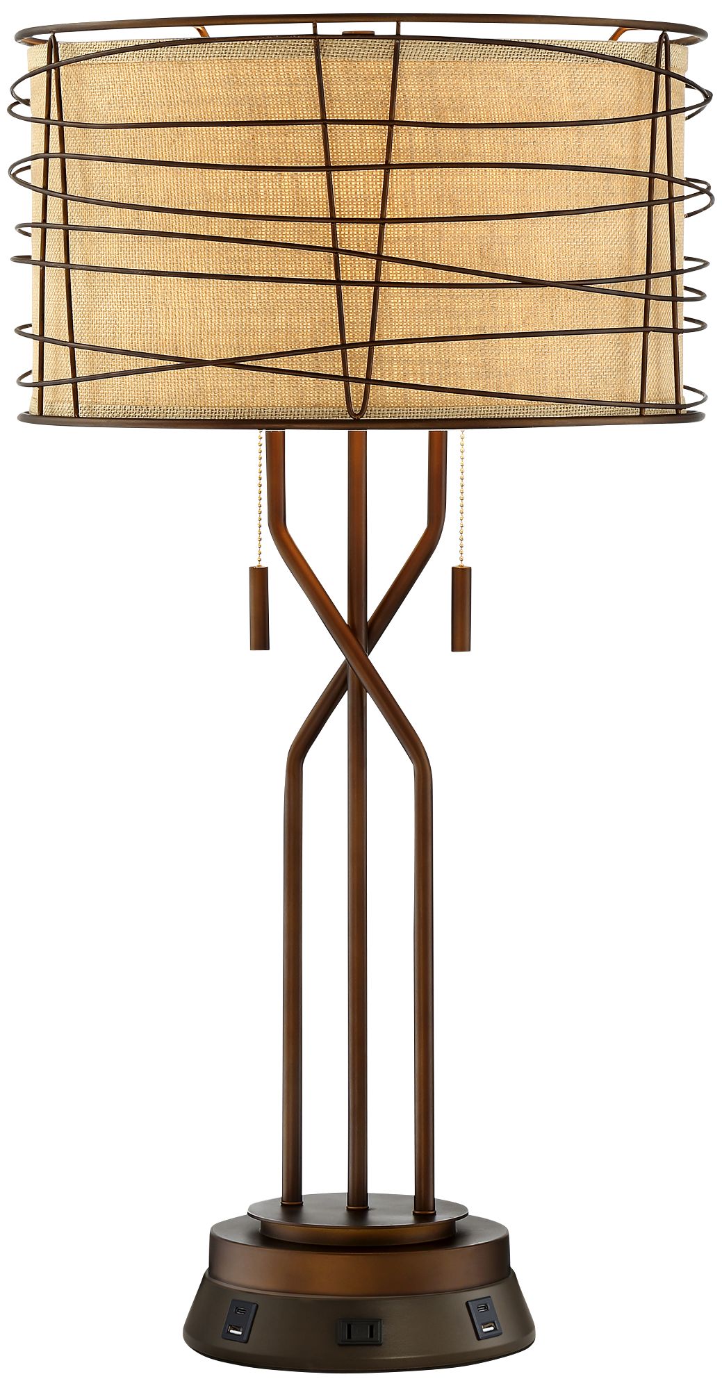 woven table lamp