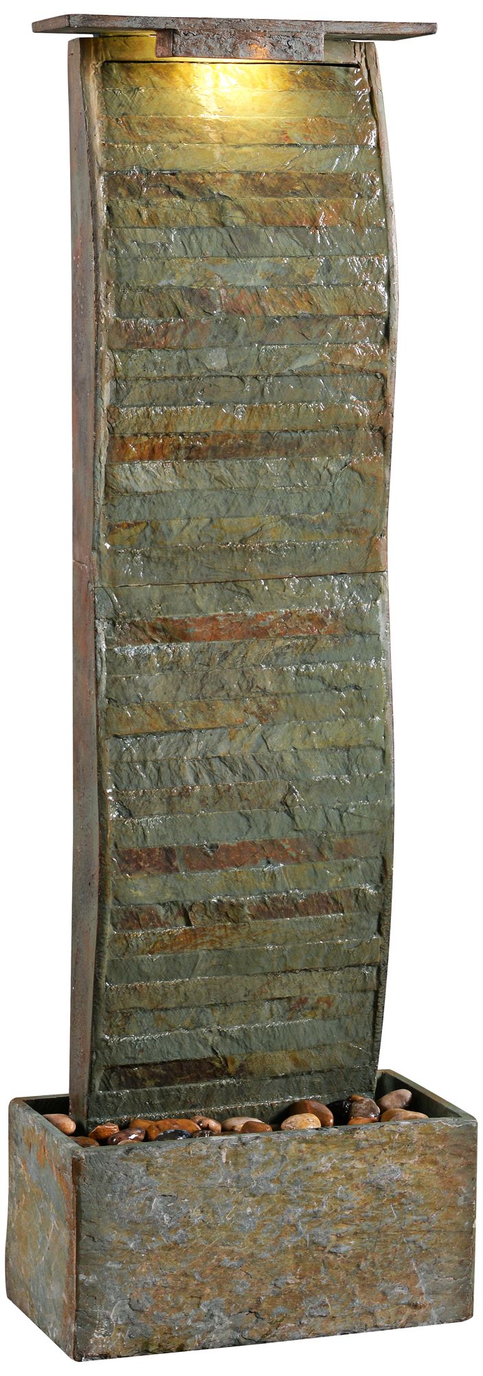 Meander 48" High Slate Indoor/Outdoor LED Floor Fountain 66K36