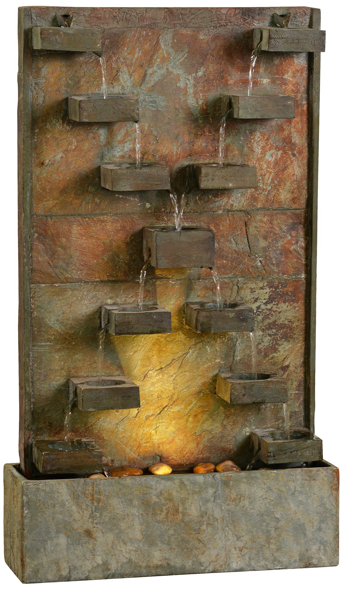 Voyage 33" High Natural Slate LED Outdoor Fountain