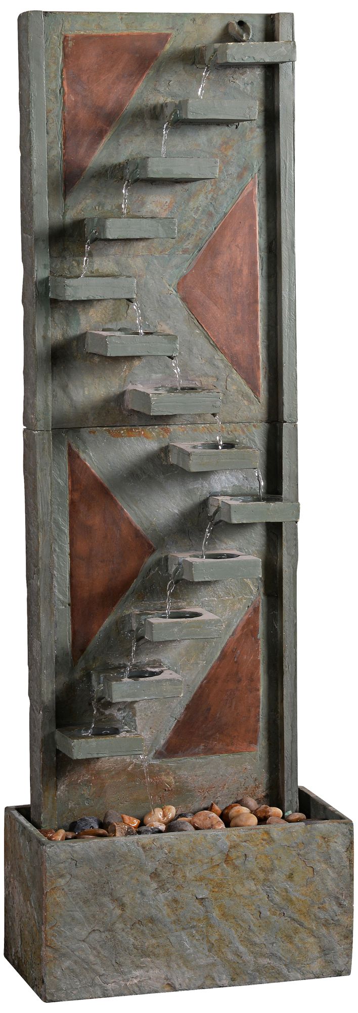 Journey 47" High Copper and Natural Slate Fountain