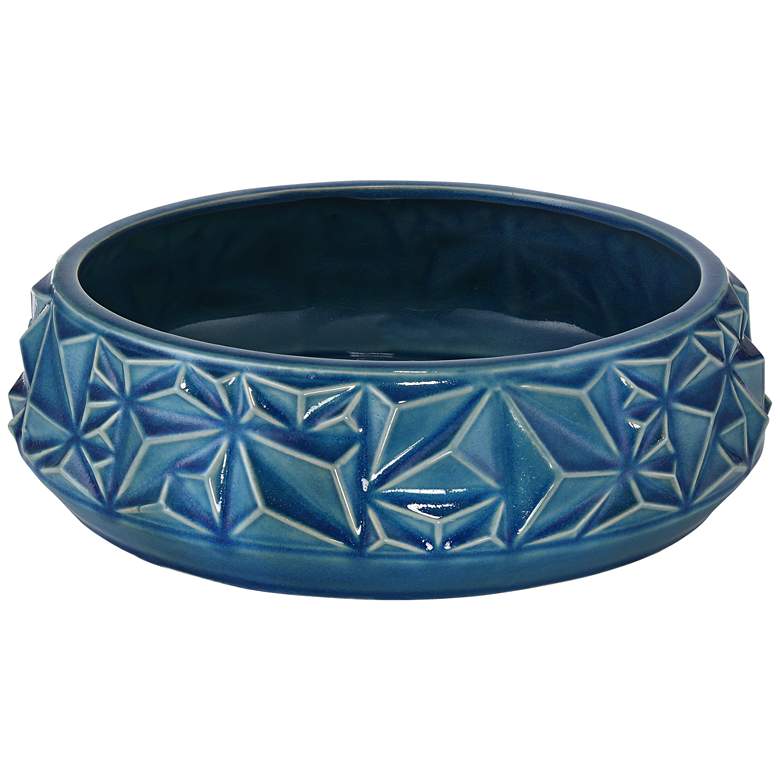 Telus 12 1/2&quot; Wide Light Blue Ceramic Bowl