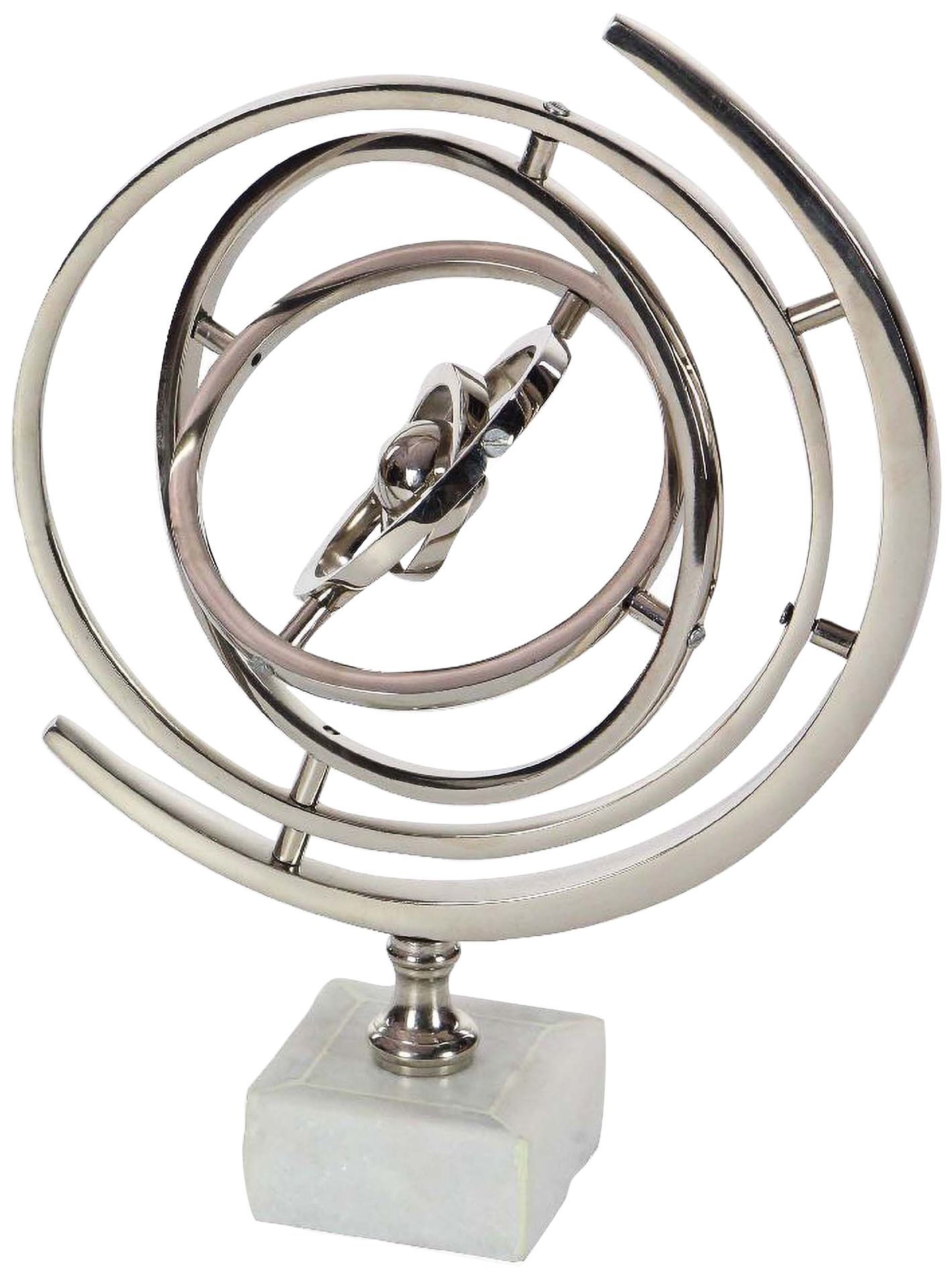 Modern Reflections 13"H Silver Armillary Sphere Sculpture