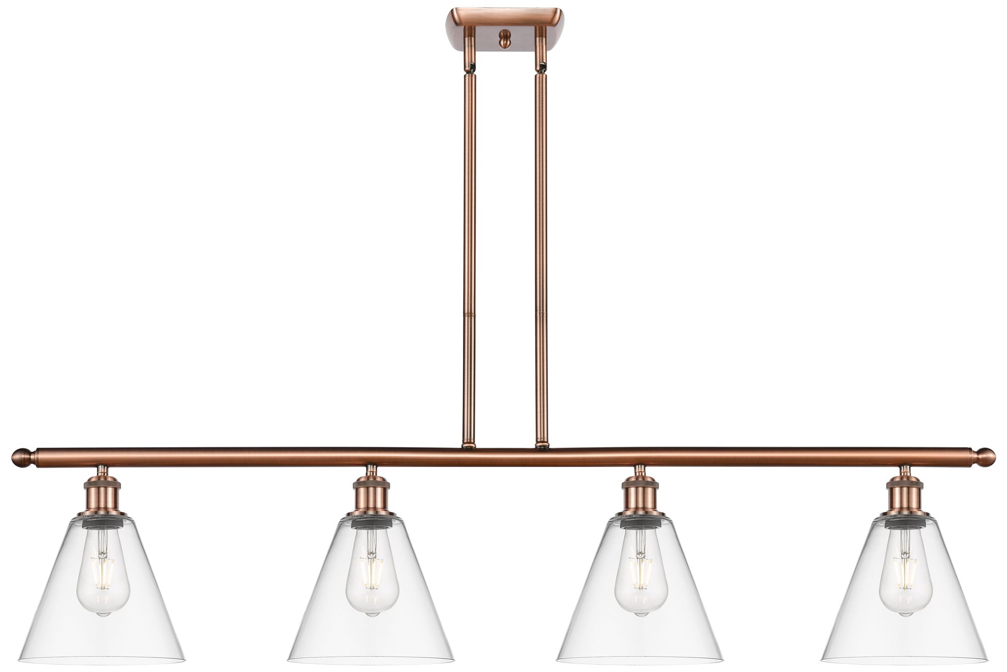 Innovations Lighting Berkshire 4 Light 48" Island Light - Antique Copper  - Clear Shade
