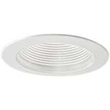 Nora 4&quot; Wide White Adjustable Stepped Baffle Recessed Trim